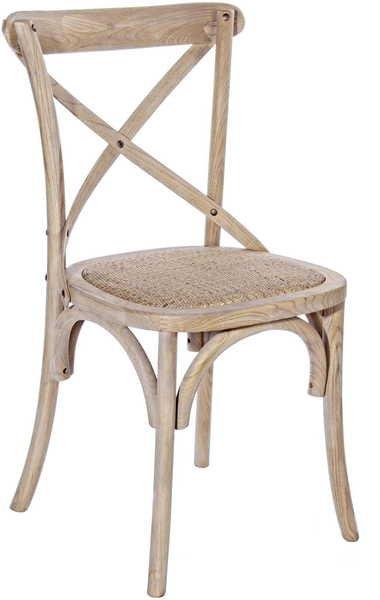 mutoni Chaise en bois Cross gris nature  