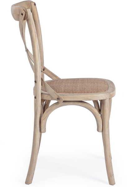 mutoni Chaise en bois Cross gris nature  