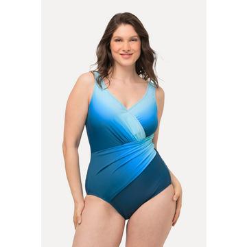 Maillot de bain décolleté en V et bonnets souples. Dégradé de couleurs, matière recyclée.