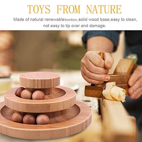 Alopini  Interaktives hölzernes Katzenspielzeug doppellagigierender Ball Schaukelrolle für Katzen 