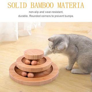 Alopini  Interaktives hölzernes Katzenspielzeug doppellagigierender Ball Schaukelrolle für Katzen 