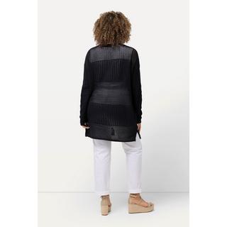 Ulla Popken Cardigan Oversize Maille Ajourée Rayé  
