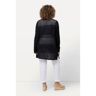 Ulla Popken  Cardigan dal taglio oversize in maglia traforata con scollo a V 