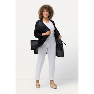 Ulla Popken  Cardigan dal taglio oversize in maglia traforata con scollo a V 