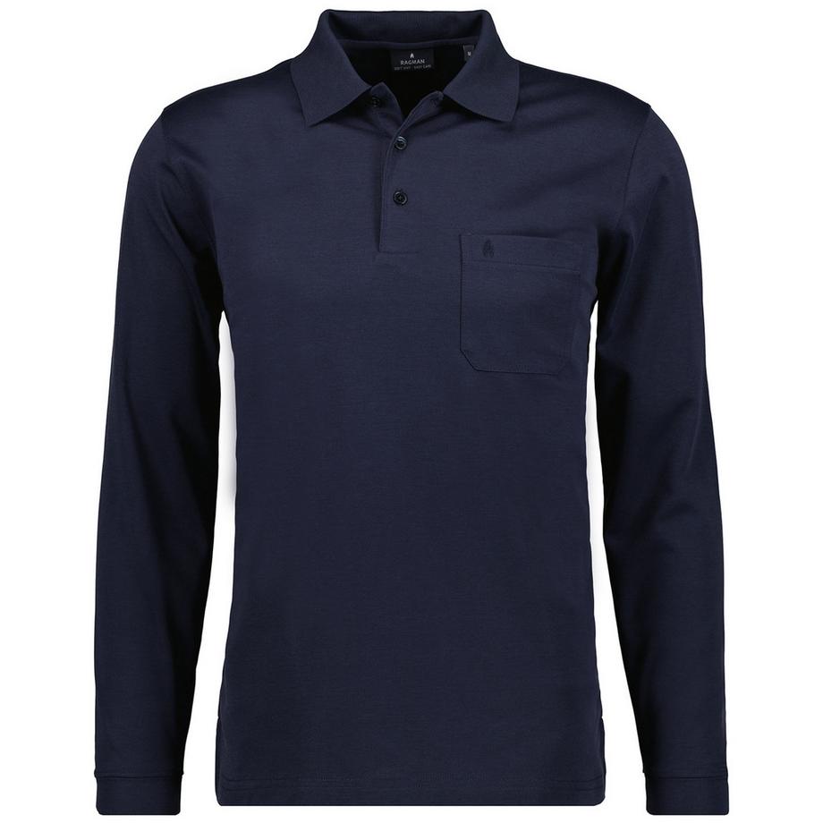 Polo  Vestibilità confortevole-Soft Knit Polo Knopf Langarm