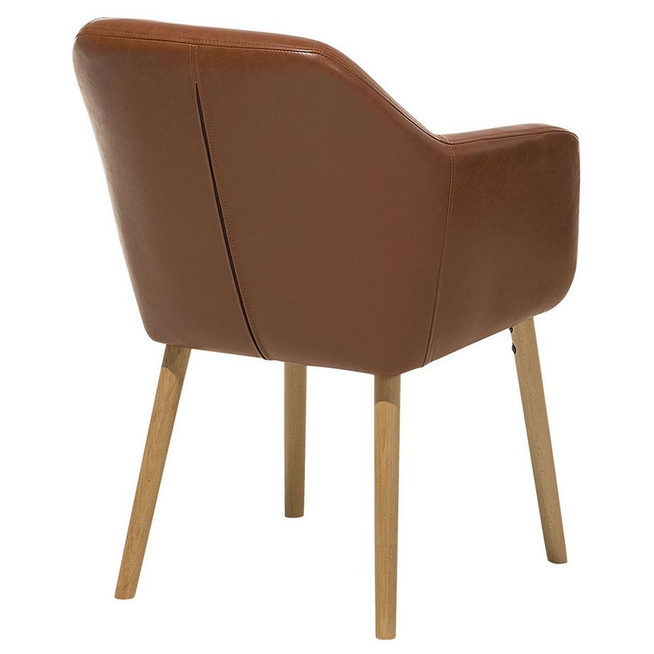 Beliani Chaise de salle à manger en Cuir PU Rétro YORKVILLE  