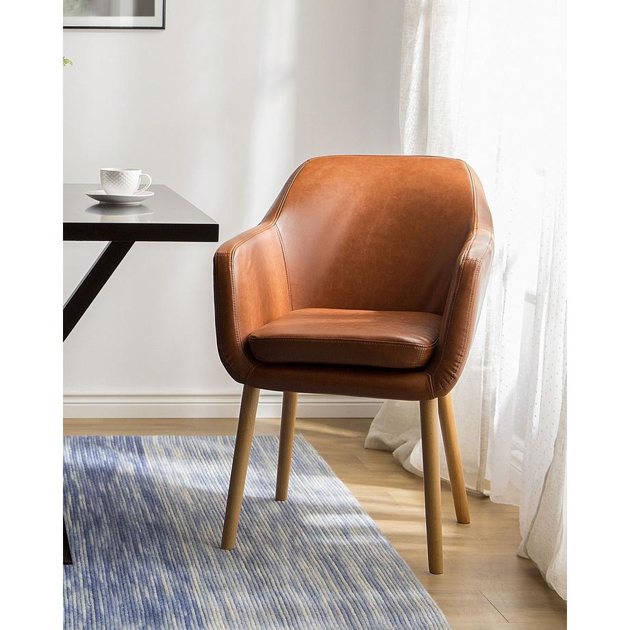 Beliani Chaise de salle à manger en Cuir PU Rétro YORKVILLE  