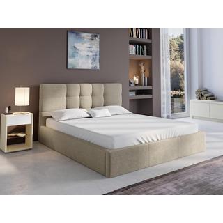 PASCAL MORABITO Letto con contenitore 160 x 200 cm Tessuto Beige - ELIAVA di Pascal Morabito  