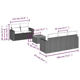 VidaXL Ensemble de canapés de jardin rotin synthétique  