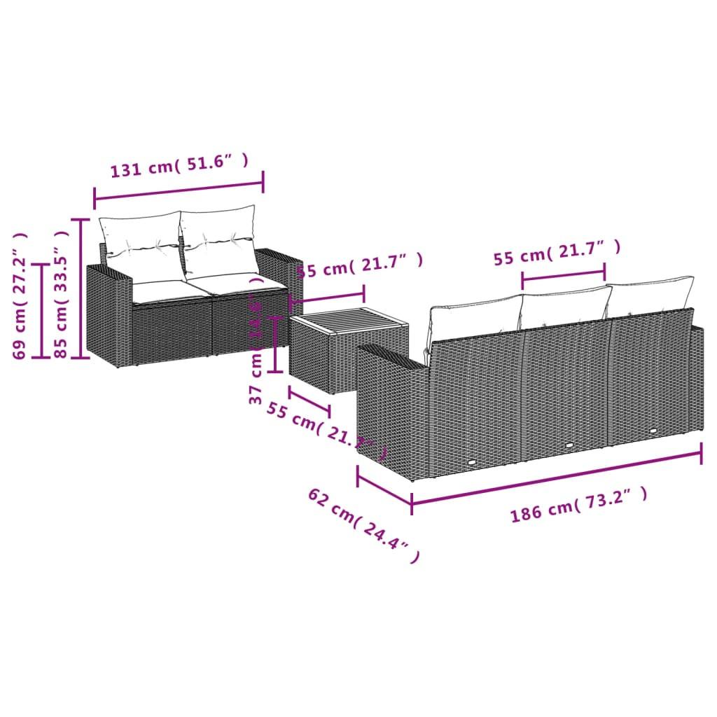 VidaXL set divano da giardino Polirattan  