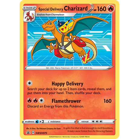 Pokémon  Special Delivery Charizard SWSH075 - Sword & Shield Promo Sealed -  TCG 