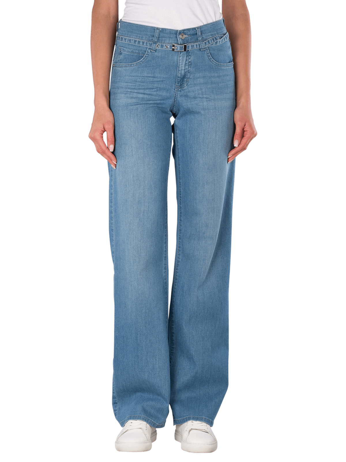 ANGELS Liz Belt Basic Denim Wide Leg Jeans  