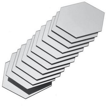 24x Selbstklebende Spiegel aus Acryl – Silber