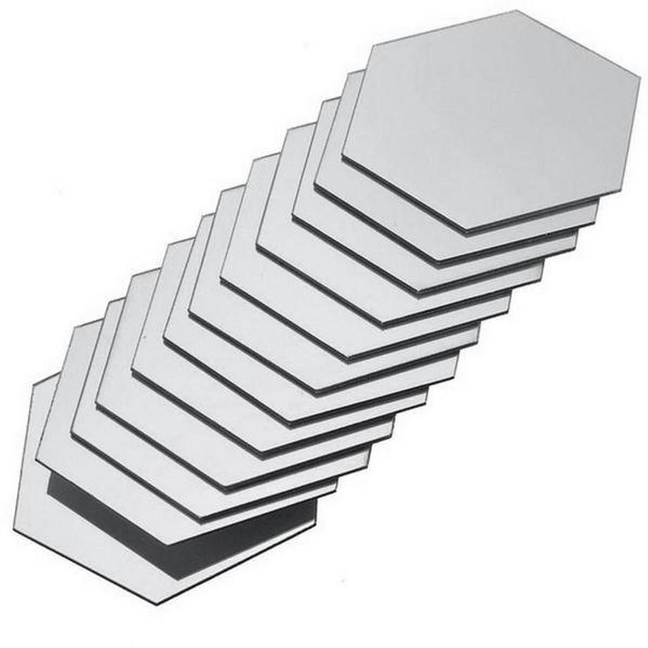 Northio 24x Selbstklebende Spiegel aus Acryl – Silber  
