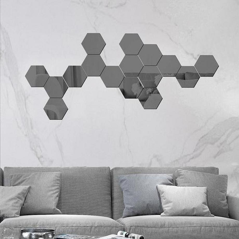 Northio 24x Selbstklebende Spiegel aus Acryl – Silber  