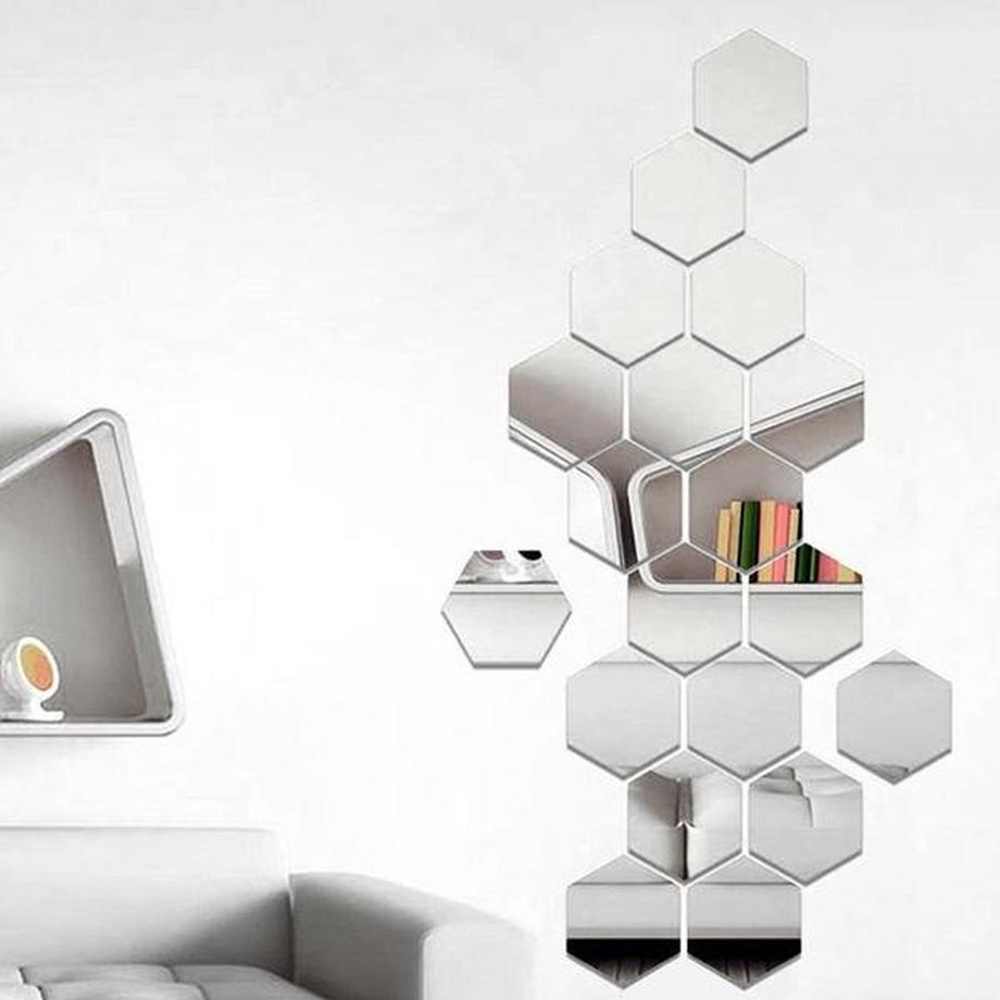 Northio 24x Selbstklebende Spiegel aus Acryl – Silber  