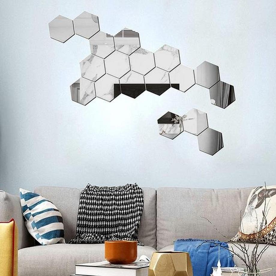 Northio 24x Selbstklebende Spiegel aus Acryl – Silber  