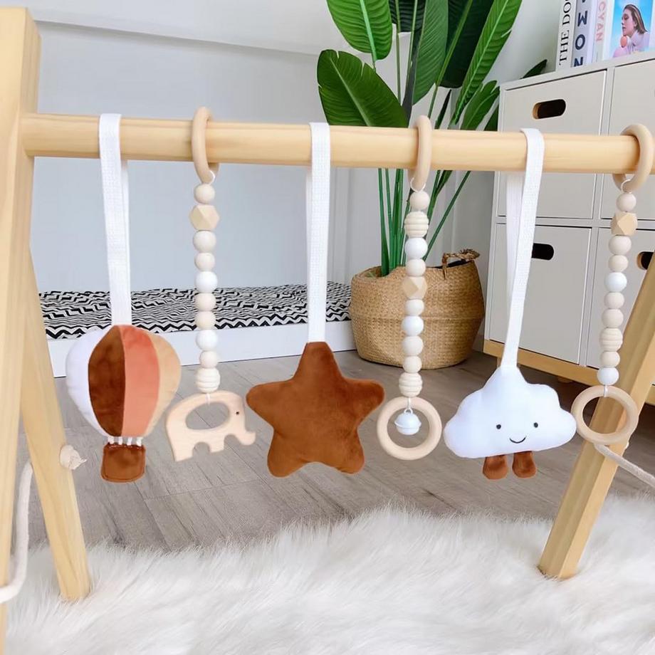 Activity-board  Spieltrapez, hölzernes Babyspielzeug Puzzle Gymnastik Aktives Spielzeug Baby, Kinderzimmer Dekoration 