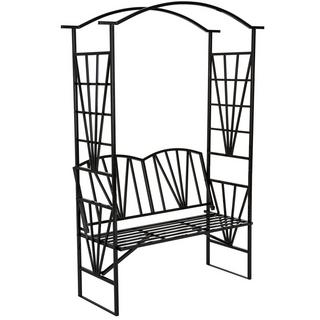 Tectake  Rosenbogen mit Sitzbank 210 cm 