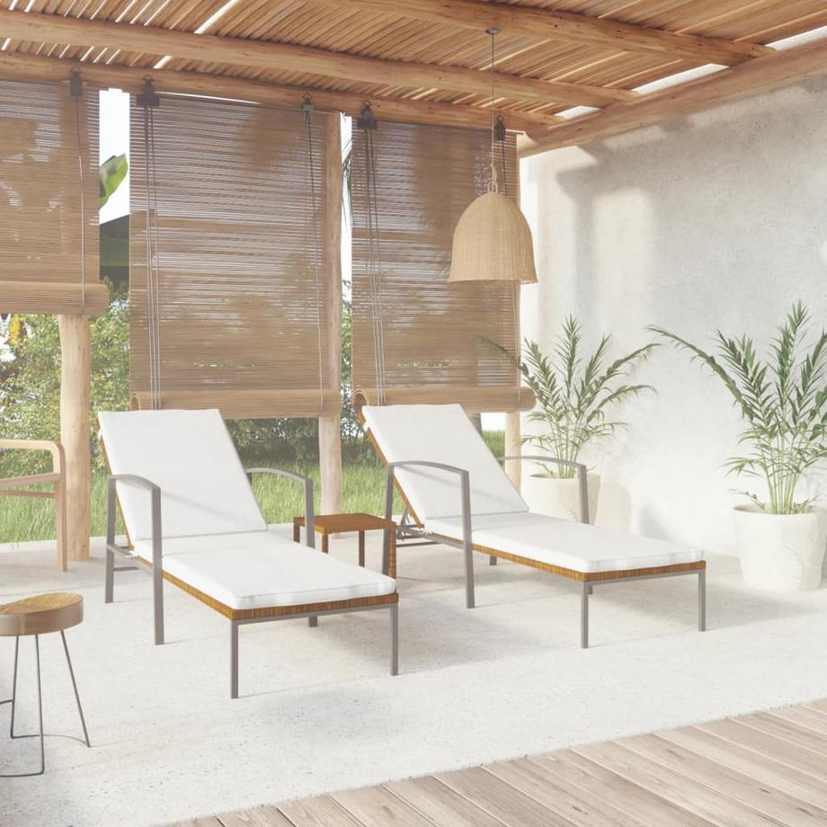 VidaXL Sonnenliege mit tisch poly-rattan  