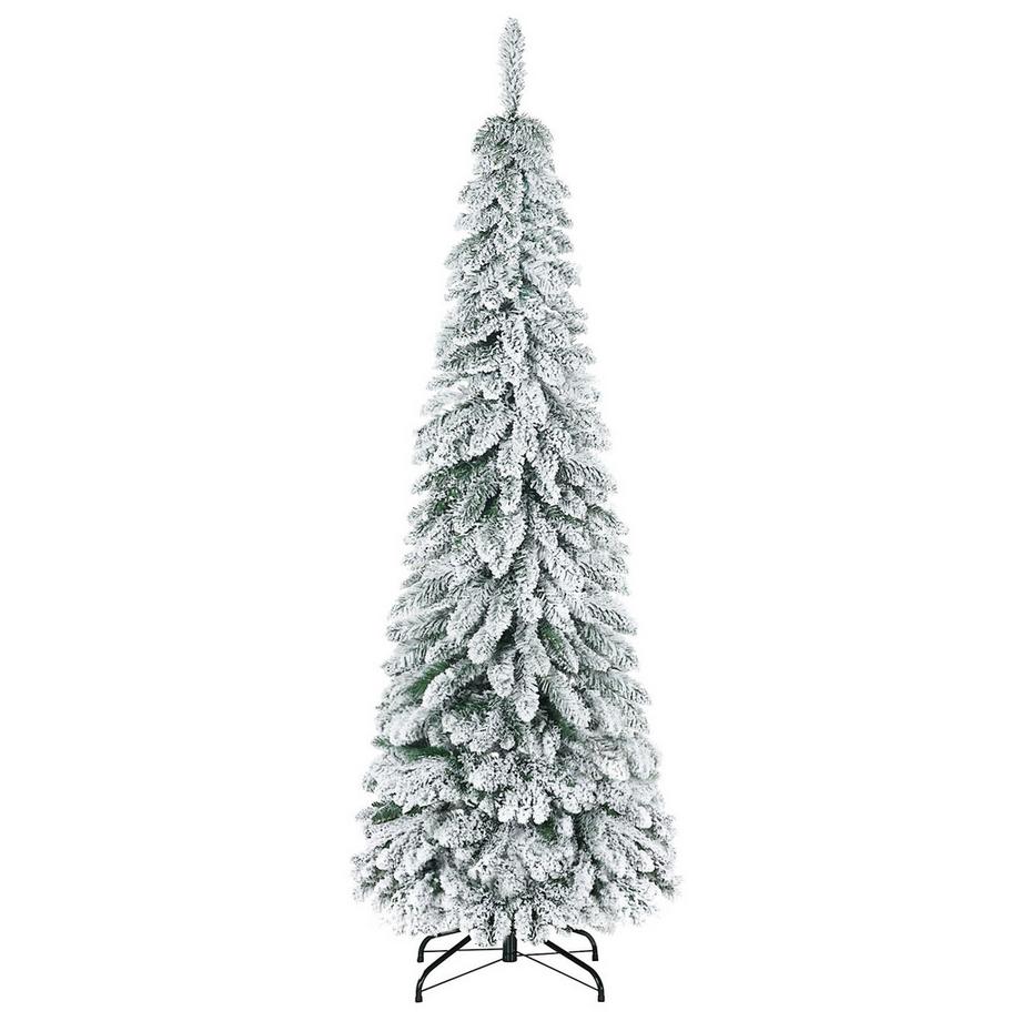 Albero di Natale artificiale Albero di Natale artificiale da 180 cm con neve artificiale e base, 523 punte di rami per decorazione festiva
