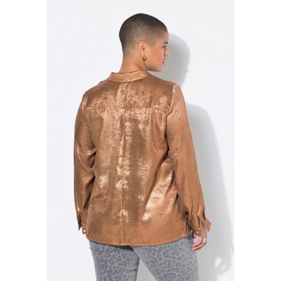 Studio Untold Chemisier Boxy Shape effet cuivré  