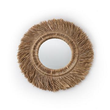 Miroir rond en rotin et sisal Ø100 cm