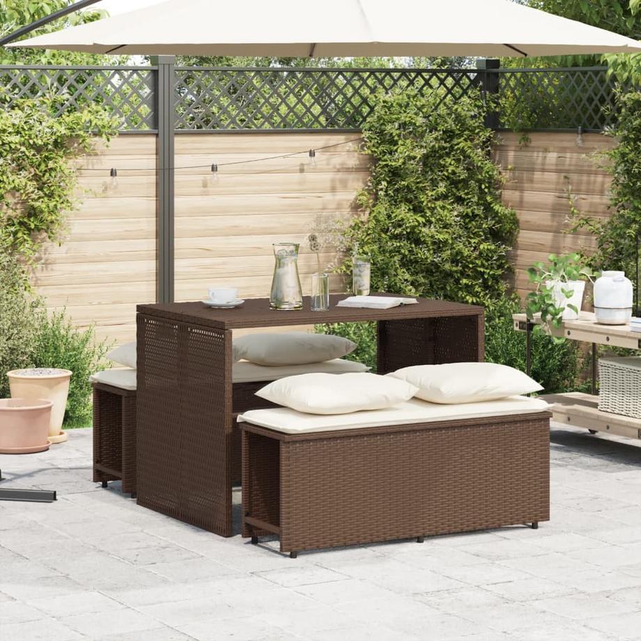VidaXL Ensemble de salle à manger de jardin rotin synthétique  