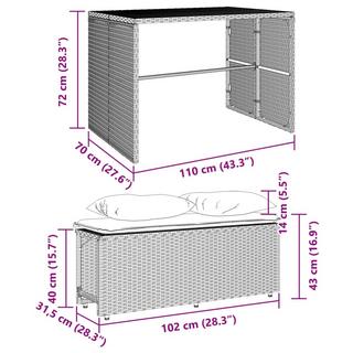 VidaXL set da pranzo da giardino Polirattan  