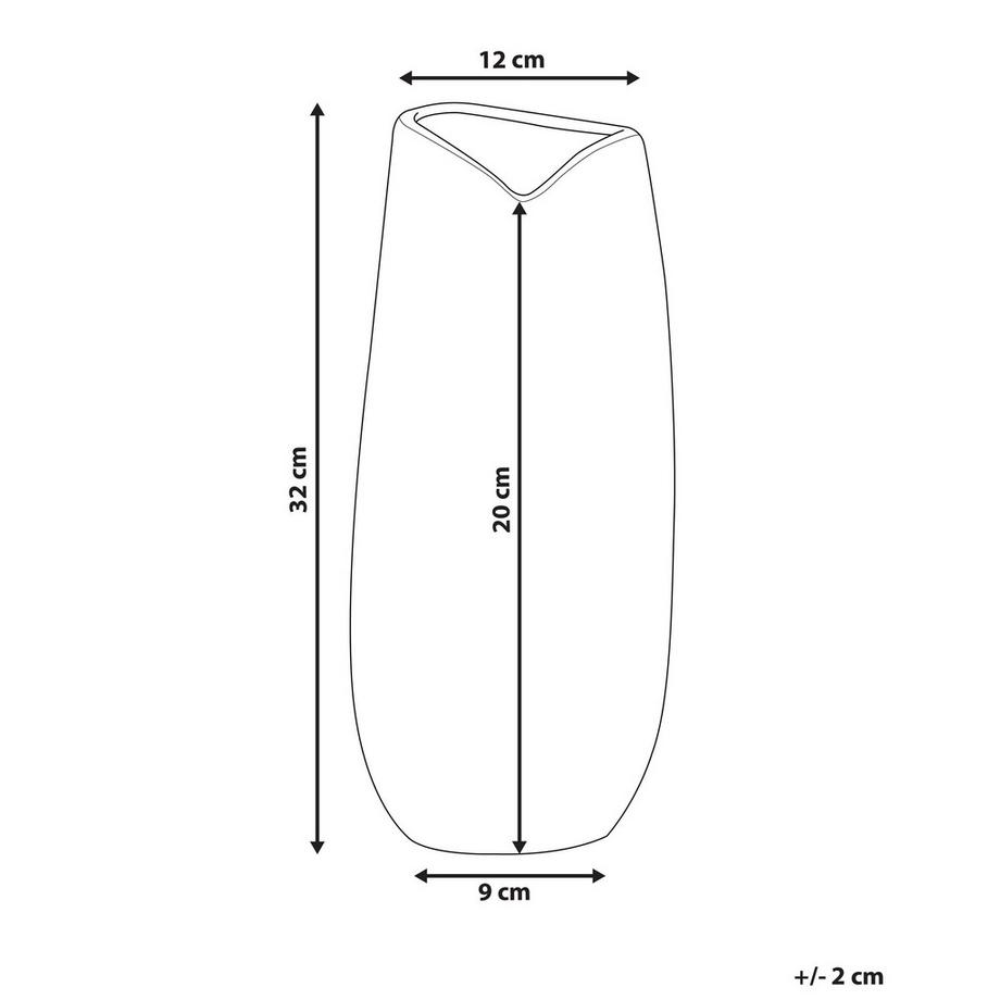 Beliani Vase décoratif en Grès Moderne DERBE  