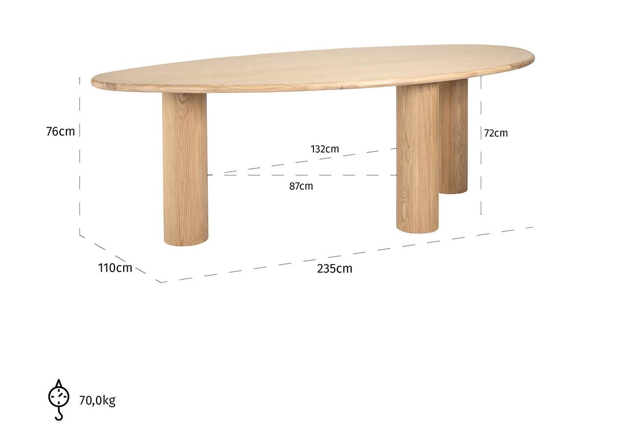 mutoni Table à manger Oakley 235x110  