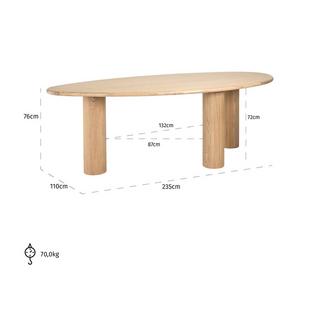 mutoni Table à manger Oakley 235x110  