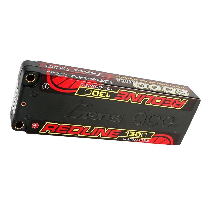 Gens ace  Gens ace Redline Series 6000mAh 7.6V 130C 2S2P HardCase HV Lipo Battery 