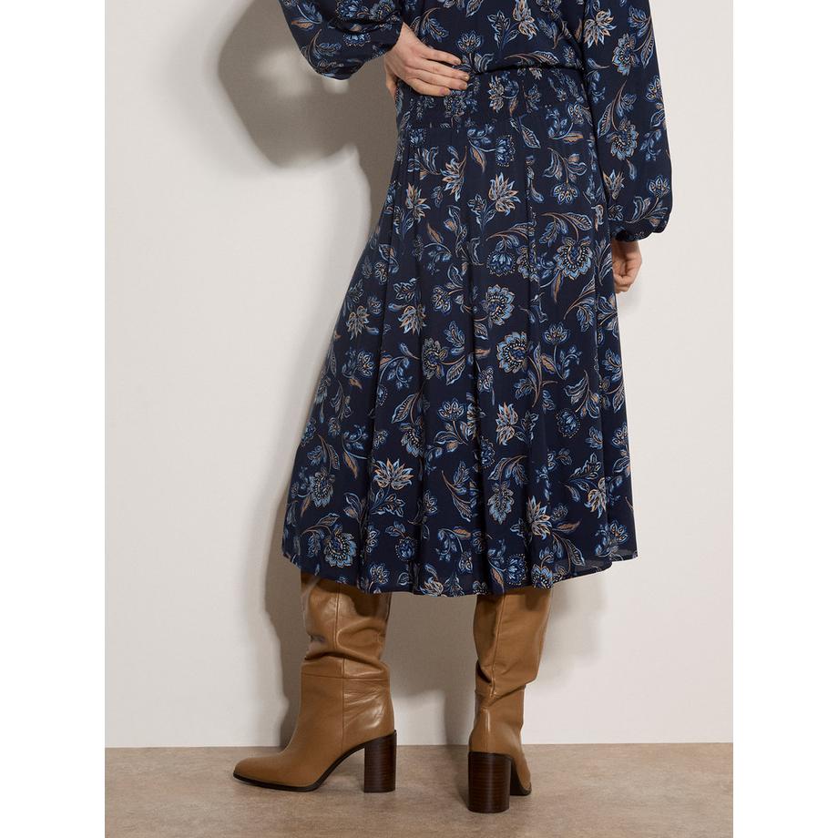 APRICOT Midi-Rock in A-Linie mit Folk-Blumenmuster  
