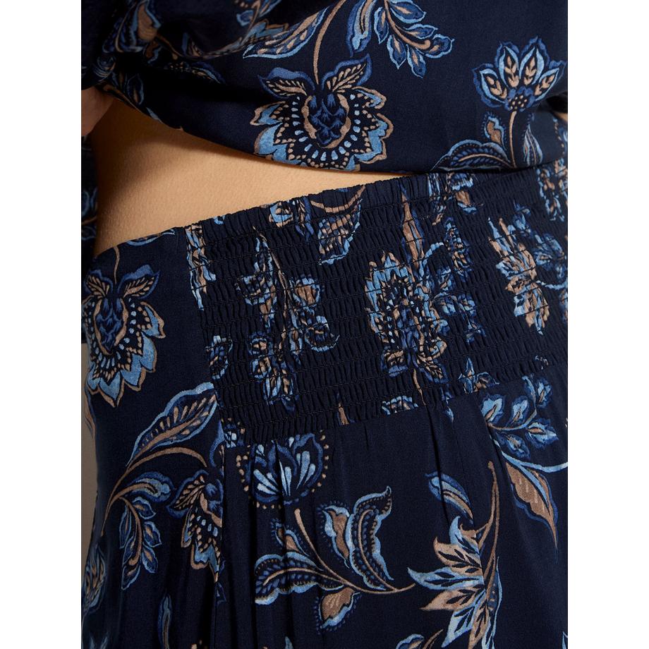 APRICOT Midi-Rock in A-Linie mit Folk-Blumenmuster  