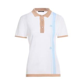 Bellemere New York  Bellemere Tencel-Poloshirt mit Farbblockdesign 