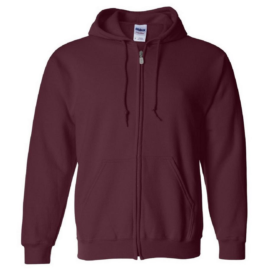 Schwere Mischung Adult Full Zip Kapuzen-Sweatshirt Top