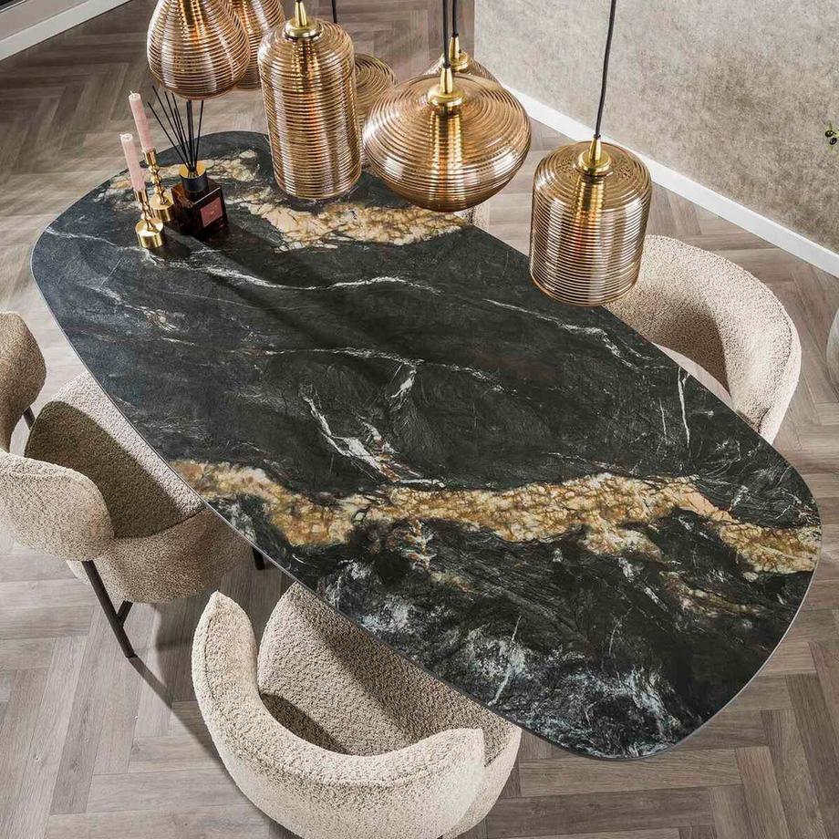 mutoni Esstisch ceramic fossil black 180x90  