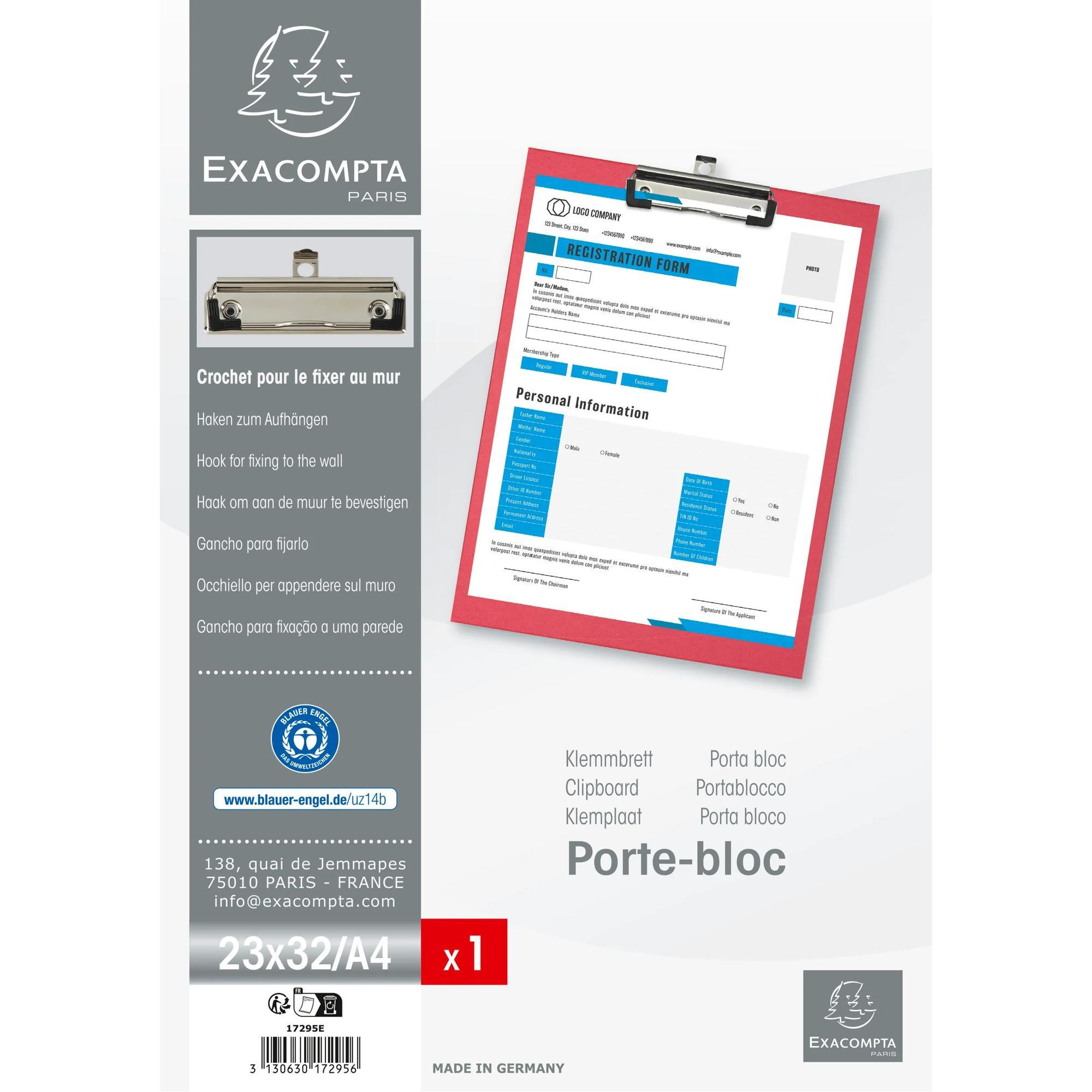 Exacompta  Porte-bloc papier enduit - Format 23x32cm pour A4 - x 10 