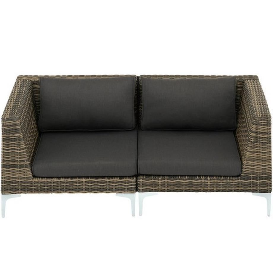 Tectake Set modulare in rattan Villanova 1 2 posti alluminio  