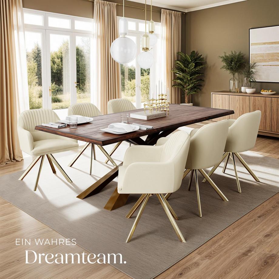 Tectake Sedia girevole effetto velluto Lona imbottita  