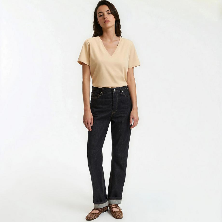 La Redoute Collections T-Shirt mit V-Ausschnitt  