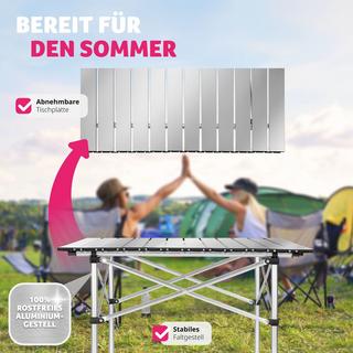 Tectake  Camping Klapptisch aus Aluminium inkl. Tasche 70x70x70cm 