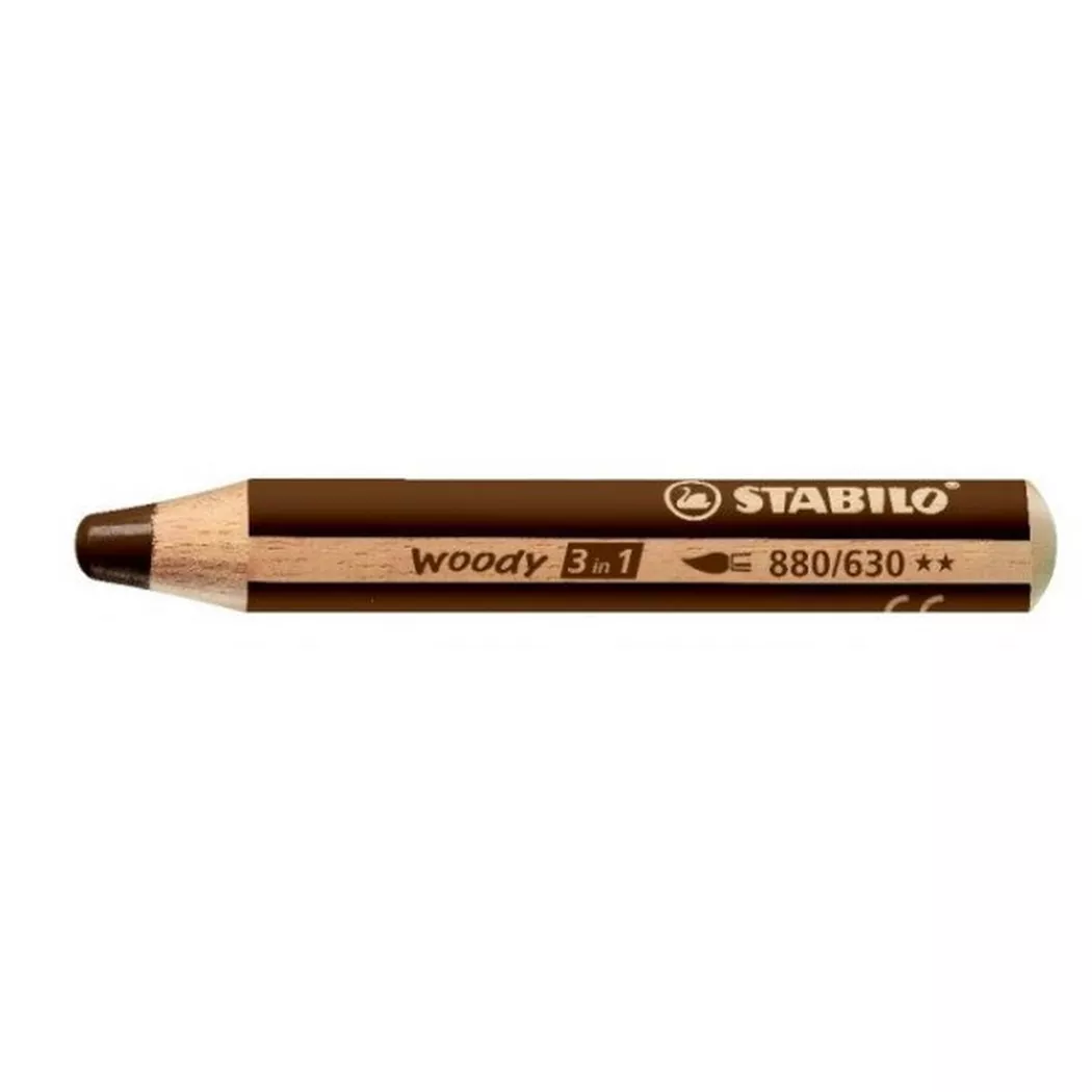STABILO Multitalentstift woody 3 in 1, rund, braun