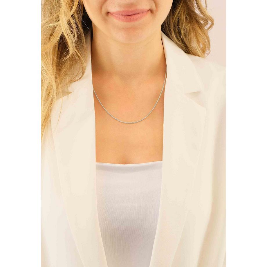 MUAU Schmuck  Collier palmier or blanc 375, 1.2mm, 40cm 