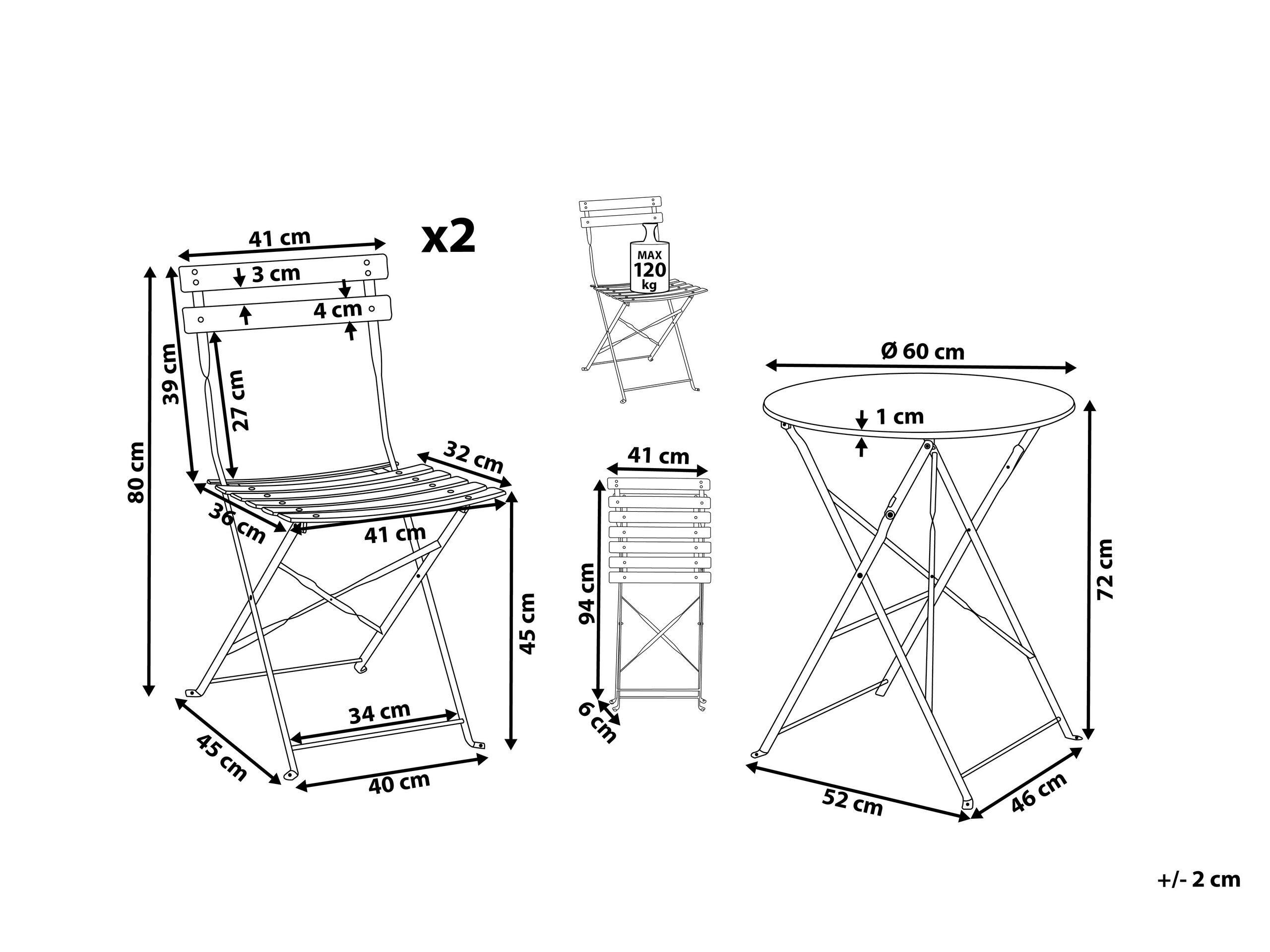 Beliani Bistro Set aus Stahl Modern FIORI  