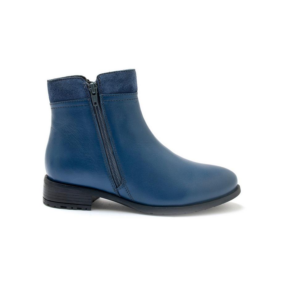 damen leder stiefeletten mit doppelzipper