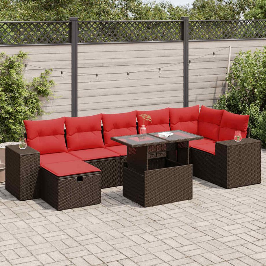 VidaXL Ensemble de canapés de jardin rotin synthétique  