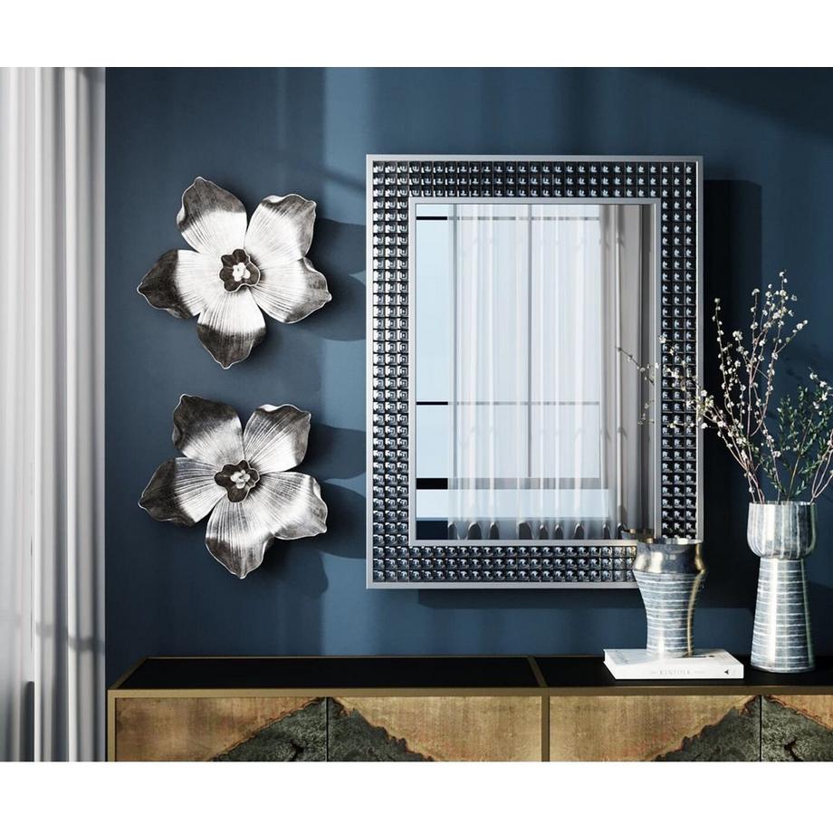 KARE Design Miroir mural Cristaux argent 80x100  