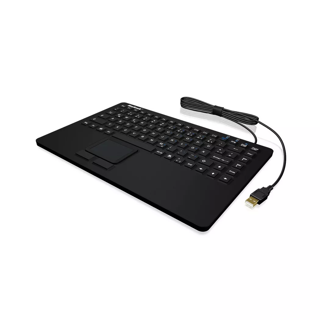 KeySonic KSK-5230 IN (US) Industrie Tastatur, USB, Touchpad, schwarz, 2 Maustasten, wasserdicht IP68